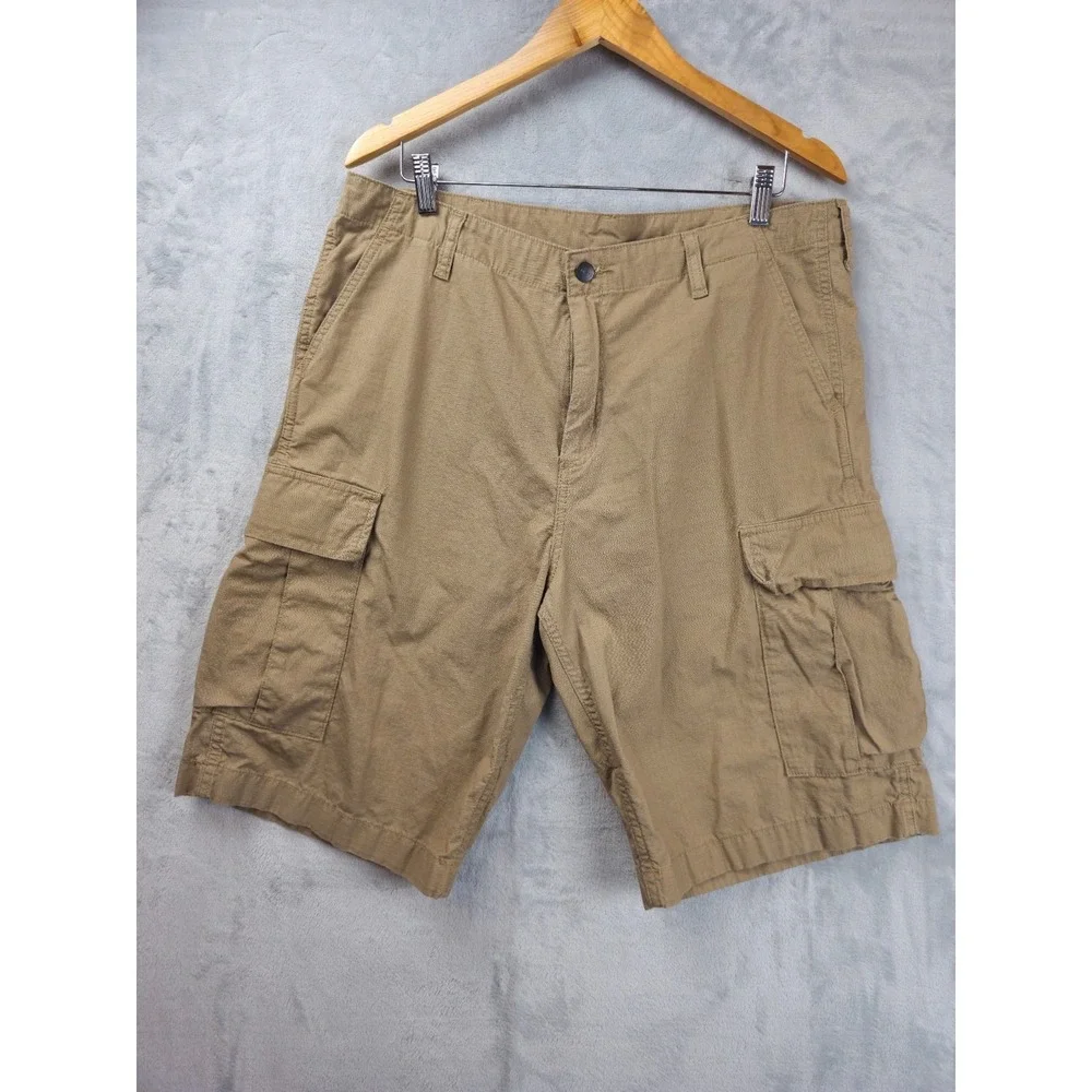 Carhartt Work In Progress Cargo Short Khaki Size 37x11 Mens‎ Ripstop Utility